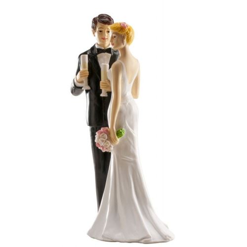 figurine couple de mariés au champagne