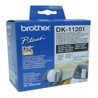 Étiquettes Adresse Brother DK-11201 - 29x90.3mm, Blanc, 400/rouleau | Pour Imprimantes QL-500/QL-550