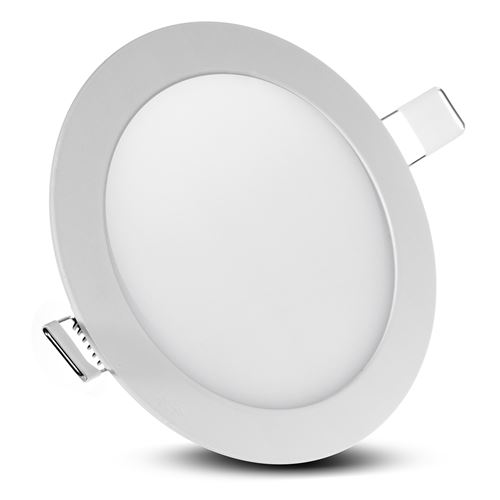 Led4u ld153n panneau led plafonnier luminaire affleurant slim 12w blanc naturel rond panneau encastré (47436) maclean