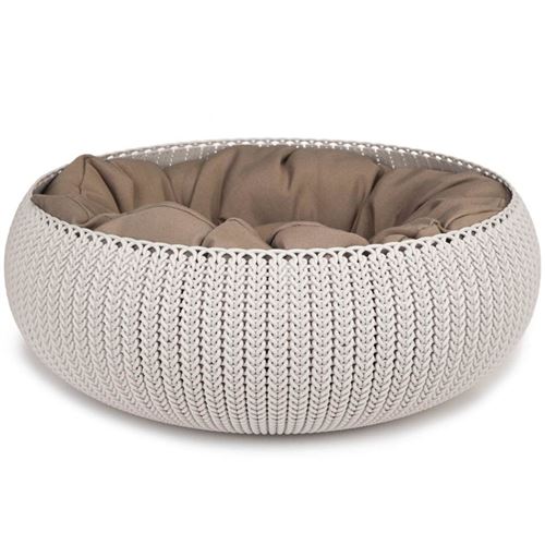 CURVER Panier de couchage rond aspect tricot Cozy Pet Bed - Pour chat et chiot