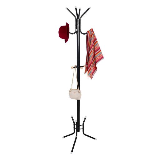 Todeco - Portemanteau, Portant pour Manteaux et Chapeaux, Noir, Dimensions: 50,0 x 50,0 x 177,8 cm