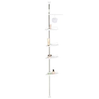 4 Sur Etagere D Angle De Douche Telescopique Chromee Avec 4 Tablettes Blanches Accessoires Salles De Bain Et Wc Achat Prix Fnac