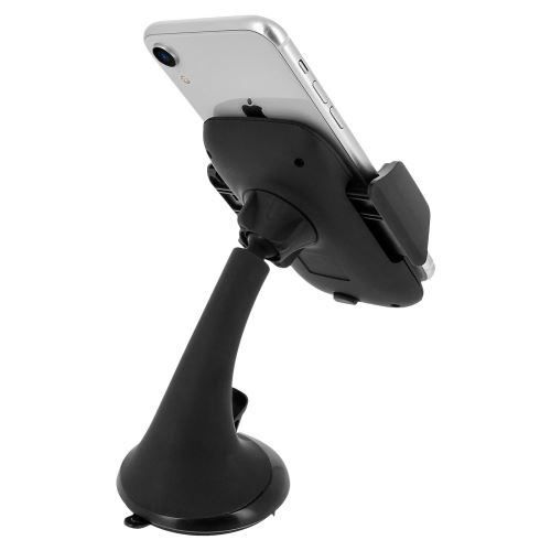 Support Voiture Smartphone 55 à 85mm Fixation ventouse Rotatif Forever Noir