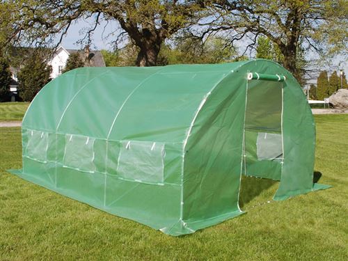 Serre Tunnel 3x4,5x2m, 13,5m², Vert