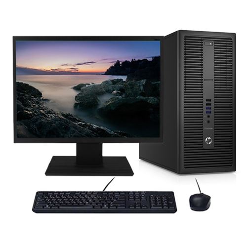 PC de bureau Hp Pc hp elitedesk 800 g2 twr i5-6400 3.30ghz 4go/240go ssd wifi w10 + ecran 20
