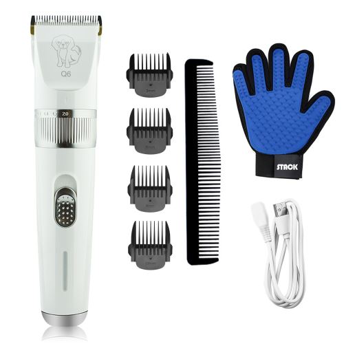 Comparer les prix de Tondeuse electrique sans fil Q6 pour Chien Chat Animaux avec kit accessoires - Blanc
