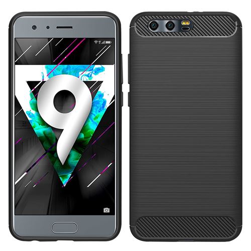 Coque Silicone Souple en Fibre de Carbone Brossé motif TPU pour Huawei Honor 9 STF-L09/ Honor 9 Premium - NOIR
