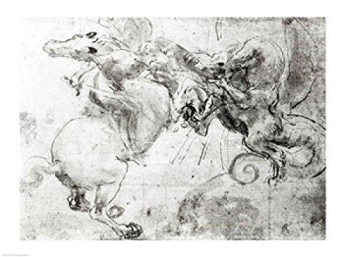 Posterazzi Battle Between a Rider and a Dragon c1482 Poster Print by Leonardo Da Vinci, (24 x 18), Varies