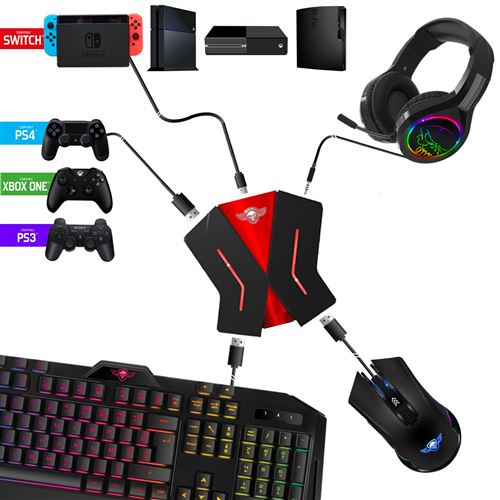 Conversion de souris et de clavier, connexion USB, adaptateur clavier et  souris pour Ps4, Ps3, Xbox One, Xbox 360, Nintendo Switch Lite