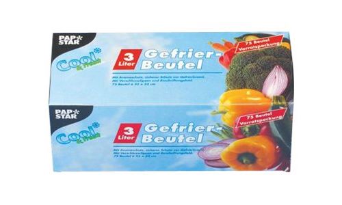 PAPSTAR - Sac de congélation - 3 L - bleu (pack de 75)