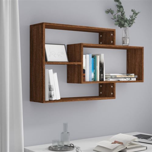 Non Communiqué Chêne Marron Étagère Murale 104X20x58,5 Cm Bois D Ingénierie - Image 1