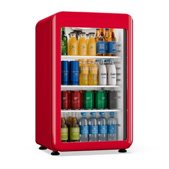 Klarstein Audrey Evo Réfrigérateur à boissons Frigo 95 L 72 x 38 cm Éclairage LED  Mini bar 95 W  42 dB Rouge - 1