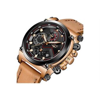 2 Montres à Quartz Pour Hommes LIGE - Style Sport Militaire Chronographe - Neuf Avec Petits Défauts