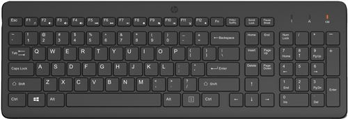 HP 225 - Clavier - disposition des zones 2,5 - sans fil - 2.4 GHz - Français - noir