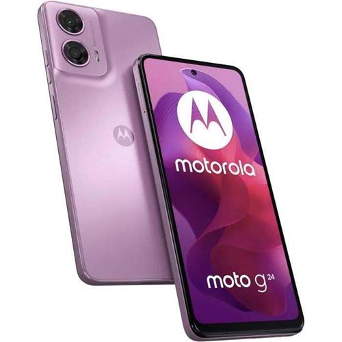 Motorola Moto G24 - 4G smartphone - double SIM - RAM 8 Go / Mémoire interne 128 Go - microSD slot - Écran LCD - 6.56 - 1612 x 720 pixels (90 Hz) - 2x caméras arrière 50 MP, 2 MP - front camera 8 MP - rose lavande
