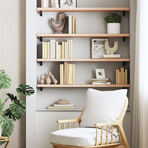 vidaXL Étagère murale 100x20x2,5 cm bois massif de hêtre