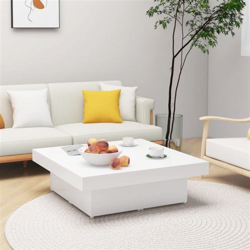 Vidaxl table basse blanc 90x90x28 cm agglom&eacute;r&eacute;