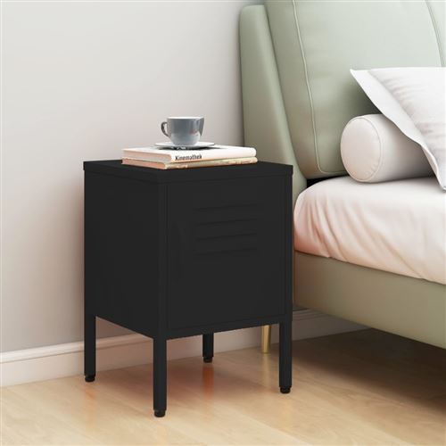 vidaXL Table de chevet Noir 35x35x51 cm Acier336214