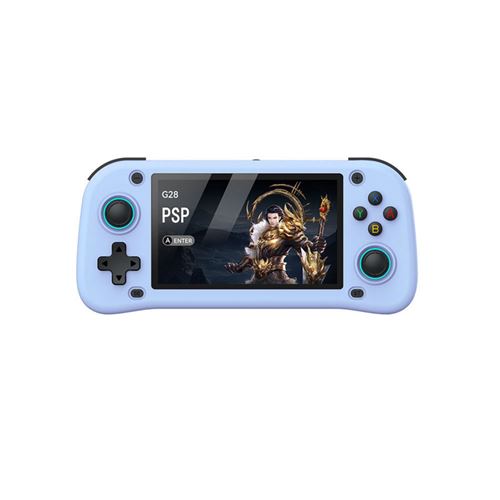 Console de jeu SZSMART G28 4,3 pouces HD + 64 Go, 15 000 jeux + manette HDMI - Bleu