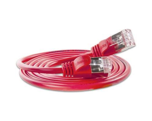 Wirewin Slim Light - Cordon de raccordement - RJ-45 (M) pour RJ-45 (M) - 3 m - F/FTP, PiMF - CAT 6 - démarré, sans crochet, bloqué - rouge
