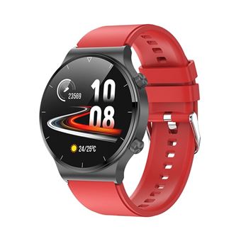 Montre Connectée Rouge/noir Smartwatch Bracelet étanche Bluetooth Android Apple 