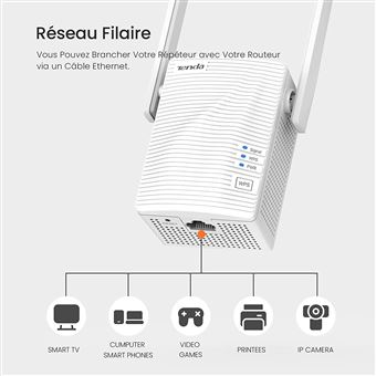 Tenda A15 - Extension de portée Wifi - 100Mb LAN - Wi-Fi 5 - 2.4 GHz, 5 GHz