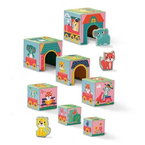 Non Communiqué Tour De Blocs À Empiler Avec Figurines D'animaux