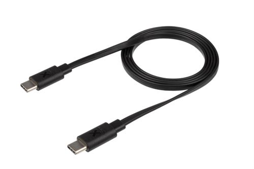 xtorm - Câble USB - USB-C (M) pour USB-C (M) - USB 2.0 - 20 V - 3 A - 1 m - plat, USB Power Delivery (60W) - noir