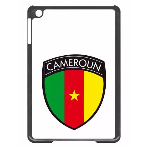 Coque tablette My-Kase pour iPad mini 2 - blason cameroun fond blanc - Plastique Noir