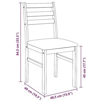 Chaise VidaXL Chaises à Manger 2 Pcs Bois Massif Naturel Caoutchouc