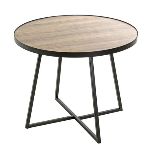 Generique Noir Table D'appoint Design "Qanaq" 60Cm & Chêne - Image 3