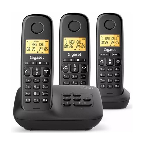 Gigaset - Téléphone sans fil DECT - 4 Combinés - Noir - Image 2