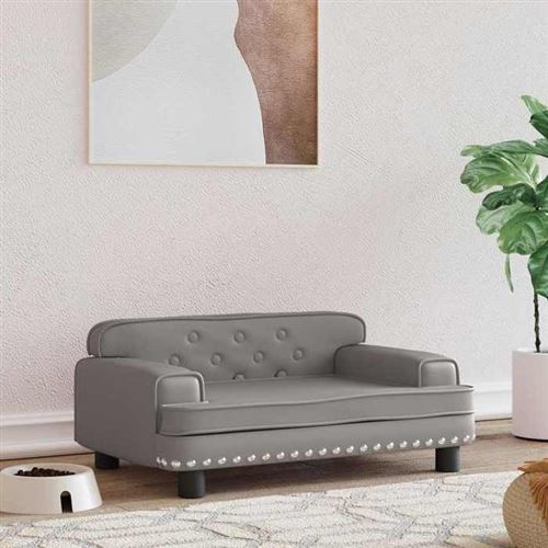 vidaXL Lit pour chien gris 70x45x30 cm similicuir 171892