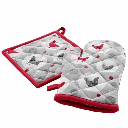 Non Communiqué Rouge Gant & Manique Imprimé "Suzette" 28Cm