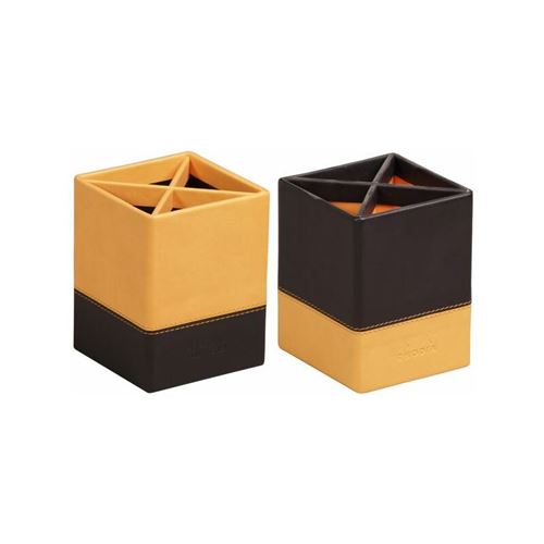 RHODIA Pot à crayons, en similicuir, noir