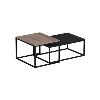 Table basse - LEKA - Rectangulaire - Anhtracite - 72 x 45 x 37 cm - 1