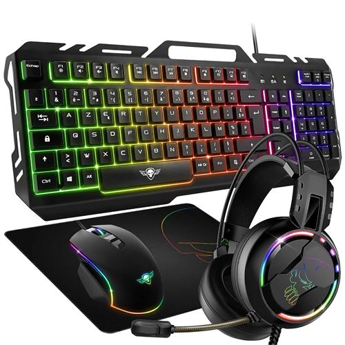 Spirit of Gamer PRO MKH5 clavier USB AZERTY Fran&ccedil;ais Noir