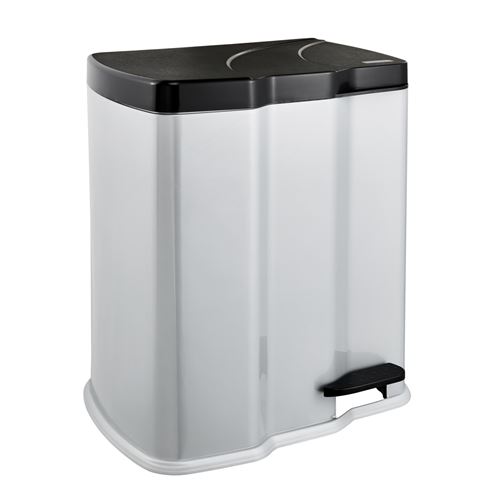 Keeeper Pedal Bin with 2 Waste Compartments 7 Litre + 15 Litre in Silver