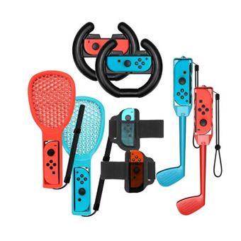 25€01 sur 8 en 1 Kit d'accessoires pour Nintendo Switch Sport FONGWAN avec  Dragonne, Raquettes Tennis, Club de Golf et Volant pour Manette Joycon -  Autre accessoire gaming - Achat & prix