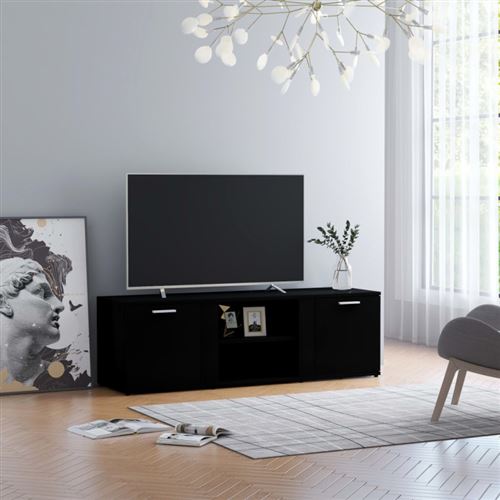 vidaXL Meuble TV Noir 120x34x37 cm Aggloméré