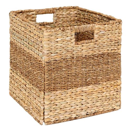 Non Communiqué Marron Atmosphera Créateur D'intérieur - Panier Tressé Pliable "Ninon" 38Cm Naturel