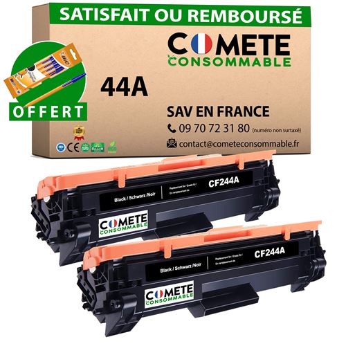 COMETE - 44A - 2 Toners Compatibles avec HP 44A - Noir - Marque française