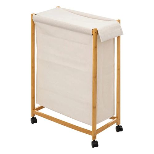 Cesto para la Colada de Bambú Five con Ruedas 52 L