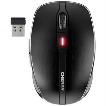 CHERRY MW 8C ADVANCED - Souris - ergonomique - optique - 6 boutons - sans fil - 2.4 GHz, Bluetooth 4.0 - récepteur sans fil USB - noir