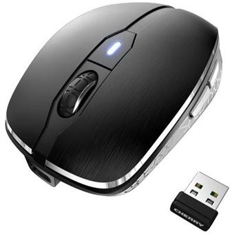 CHERRY MW 8C ADVANCED - Souris - ergonomique - optique - 6 boutons - sans fil - 2.4 GHz, Bluetooth 4.0 - récepteur sans fil USB - noir
