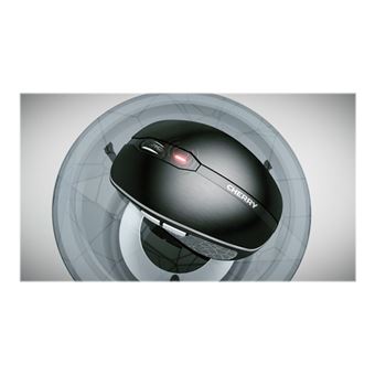 CHERRY MW 8C ADVANCED - Souris - ergonomique - optique - 6 boutons - sans fil - 2.4 GHz, Bluetooth 4.0 - récepteur sans fil USB - noir