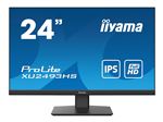 iiyama ProLite XU2493HS-B4 - Écran LED - 23.8" - 1920 x 1080 Full HD (1080p) @ 75 Hz - IPS - 250 cd/m² - 1000:1 - 4 ms - HDMI, VGA, DisplayPort - haut-parleurs - noir mat