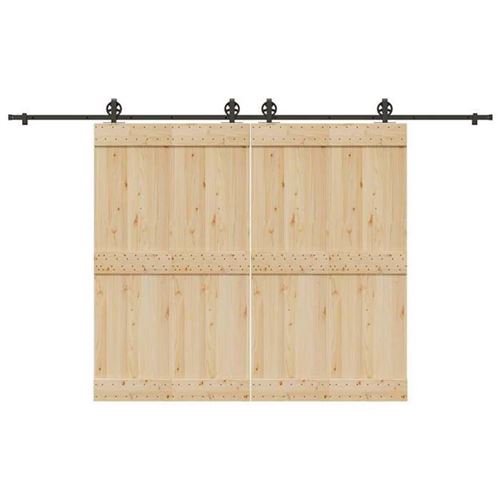 Vidaxl - Kit Di Binari Per Porte Scorrevoli 366 Cm Acciaio Nero
