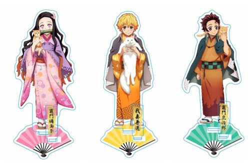Set de 5 pièces Support de Figurine en acrylique Demon Slayer Multicolor 15cm