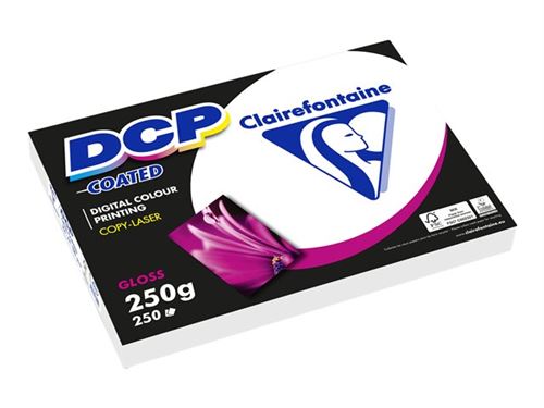 Clairefontaine DCP - Brillant - enduit - blanc - A4 (210 x 297 mm) - 250 g/m² - 250 feuille(s) papier uni